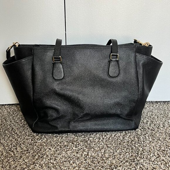 Coach Black Leather Shoulder Bag with Strap, classic style, genuine leather - Picture 2 of 8